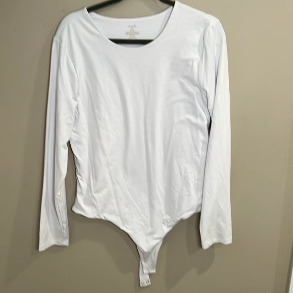 NWT Nuuds Long Sleeve Crewneck Bodysuit White XXL - Picture 3 of 7